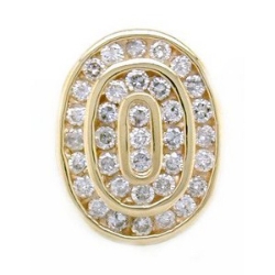 B2182 14K SLIDE WITH CHANNEL SET DIAMONDS ALL AROUND 